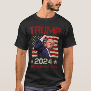 2024トランプSuで女性トランプ拳ポンプショット Tシャツ