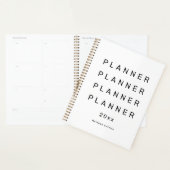 2024トレンディーモダンホワイトウィークリー日付 プランナー手帳 (ディスプレー)