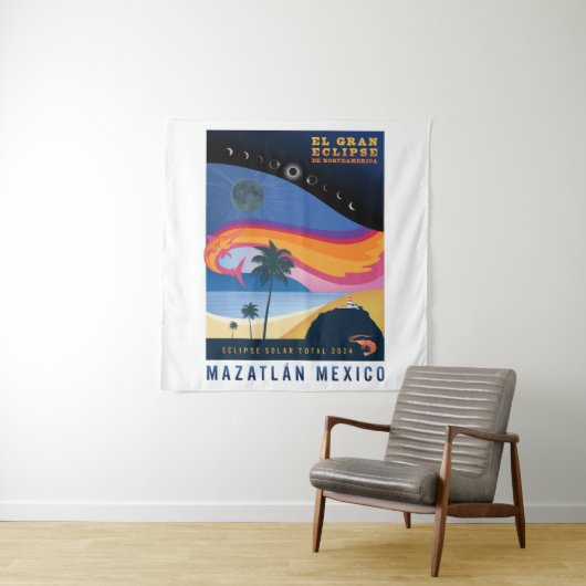 2024トータル太陽のEclipseマサトランの壁のタペストリー タペストリー (インサイチュ)