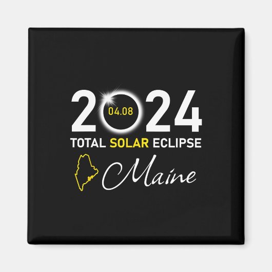2024トータル太陽のEclipseメイン州 マグネット (正面)