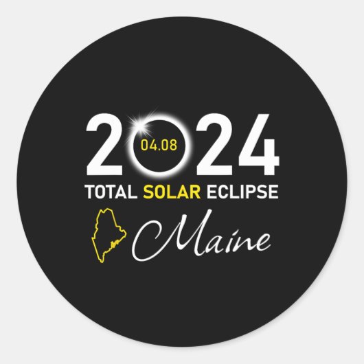 2024トータル太陽のEclipseメイン州 ラウンドシール (正面)
