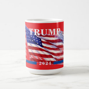 2024ドナルドトランプ米国国旗 コーヒーマグカップ