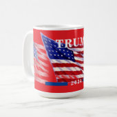 2024ドナルドトランプ米国国旗 コーヒーマグカップ (正面左)