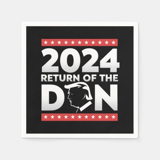 2024ドン・トランプ45 47米国大統領の復帰 スタンダードカクテルナプキン (正面)