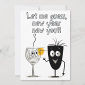 2024ハッピーニューイヤー皮肉おもしろいミーム 招待状 (正面)