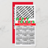 2024ハッピーホリデーズカレンダーフォトカードファミリー シーズンカード (正面/裏面)