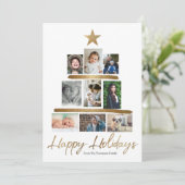 2024ハッピーホリデーズファミリーフォトクリスマスツリー シーズンカード (スタンド正面)