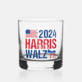 2024ハリス・ウォルツ民主党議員のドンキー選挙 ウイスキーグラス (正面)