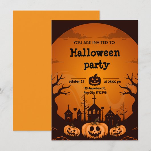 2024ハロウィン招待状 招待状 (正面/裏面)