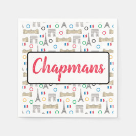 2024パリフランスゲームズ夏パーソナライズされた スタンダードカクテルナプキン