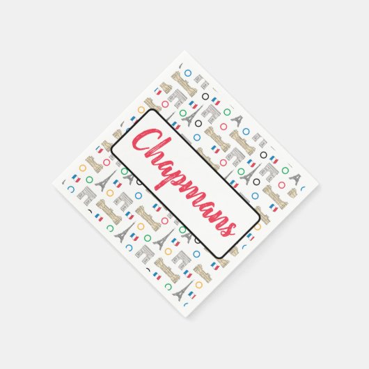 2024パリフランスゲームズ夏パーソナライズされた スタンダードカクテルナプキン (角)