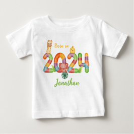 2024パーソナライズされた年の赤ん坊の生まれ贈り物 ベビーTシャツ