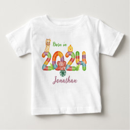 2024パーソナライズされた年の赤ん坊の生まれ贈り物 ベビーTシャツ