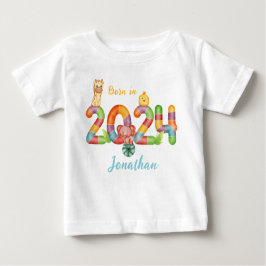 2024パーソナライズされた年の赤ん坊の生まれ贈り物 ベビーTシャツ