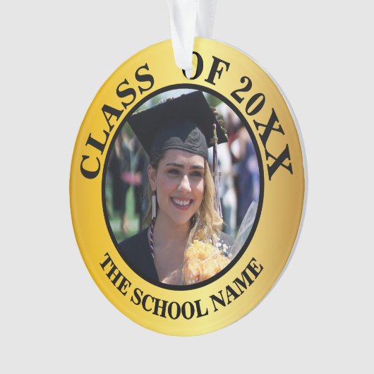 2024パーソナライズされた年写真卒業クラス オーナメント (正面)