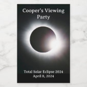 2024パーソナライズされた年太陽の皆既食 ワインラベル (シングルラベル)