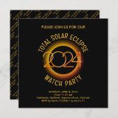 2024パーソナライズされた年皆既食太陽の 招待状 (正面/裏面)