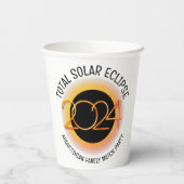 2024パーソナライズされた年皆既食太陽の 紙コップ (裏面)