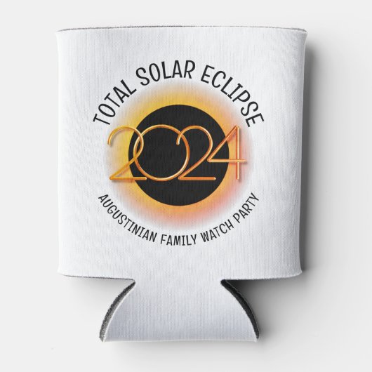 2024パーソナライズされた年皆既食太陽の 缶クーラー (正面)