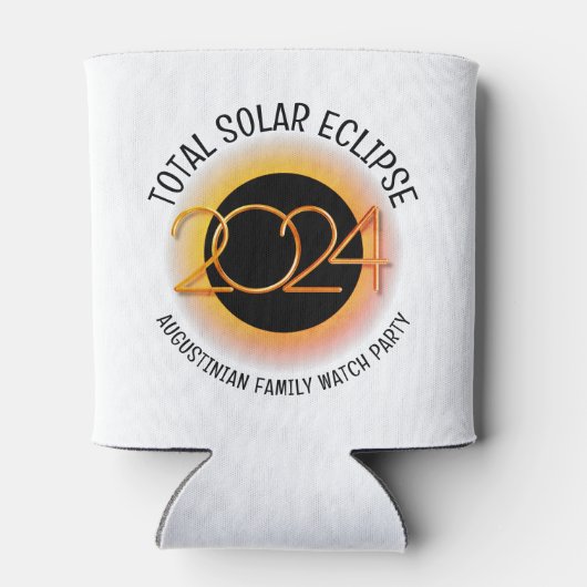 2024パーソナライズされた年皆既食太陽の 缶クーラー (裏面)