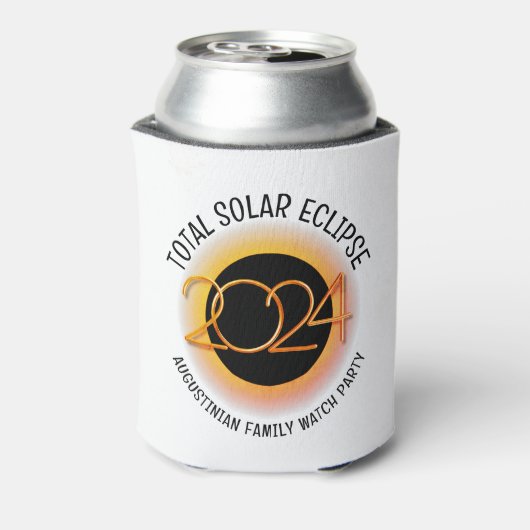 2024パーソナライズされた年皆既食太陽の 缶クーラー (缶裏面)