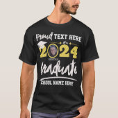 2024パーソナライズされた年誇りを持ったの卒業生クラス Tシャツ (正面)