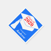 2024パーソナライズされた年赤白青のクラス スタンダードカクテルナプキン (角)