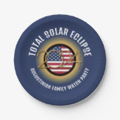 2024パーソナライズされた ECLIPSE USA太陽の（合計） ペーパープレート (正面)