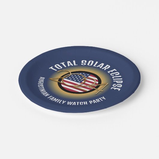 2024パーソナライズされた ECLIPSE USA太陽の（合計） ペーパープレート (アングル)