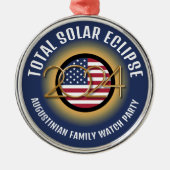 2024パーソナライズされた ECLIPSE USA太陽の(合計) メタルオーナメント (正面)