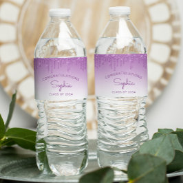 2024パープルグリッタードリップ卒業パーティー ペットボトルラベル