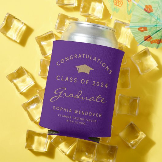 2024パープル金ゴールド卒業クーラーボックス 缶クーラー (インサイチュ 夏)