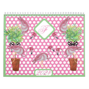 2024パームピンクフラミンゴフラミンゴステラコッタ カレンダー