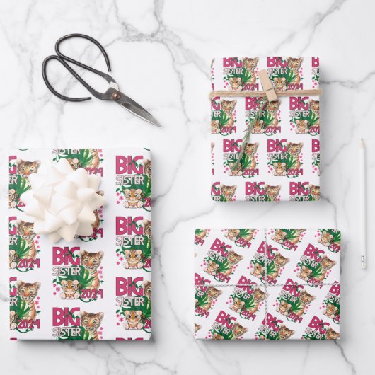 2024ビッグシスター – トロピカルジャングルタイガー ラッピングペーパーシート (正面)