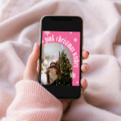 2024ピンククリスマスウィッシュレトログリッターフォトカード シーズンカード