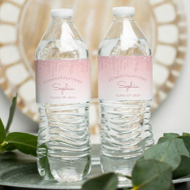 2024ピンクグリッタードリップ卒業パーティー ペットボトルラベル