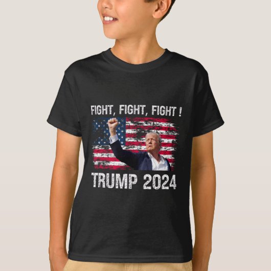 2024ファイト・ファイト – トランプ大統領選挙 Tシャツ (正面)