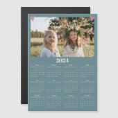 2024ファミリーフォトカレンダー磁石グリーン (正面/裏面)