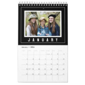 2024ファミリー名写真白黒 カレンダー (1月 2026)