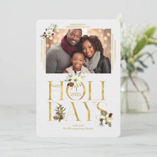 2024フェイク金ゴールド葉と植物撮独身の影 シーズンカード (スタンド正面)