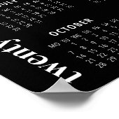 2024フォトカレンダー黒エレガント色 ポスター (角)