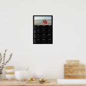 2024フォトカレンダー黒エレガント色 ポスター (キッチン)