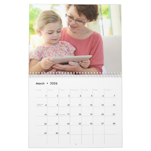 2024フォトカレンダー(1か月あたりの写真灰色) カレンダー (3月 2026)