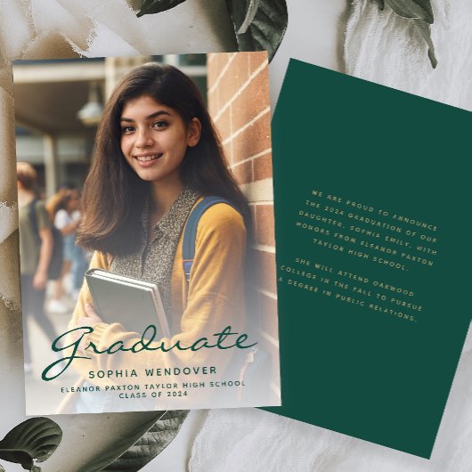 2024フォトグリーン金ゴールド卒業発表 招待状