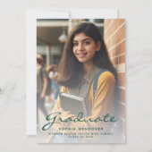 2024フォトグリーン金ゴールド卒業発表 招待状 (正面)