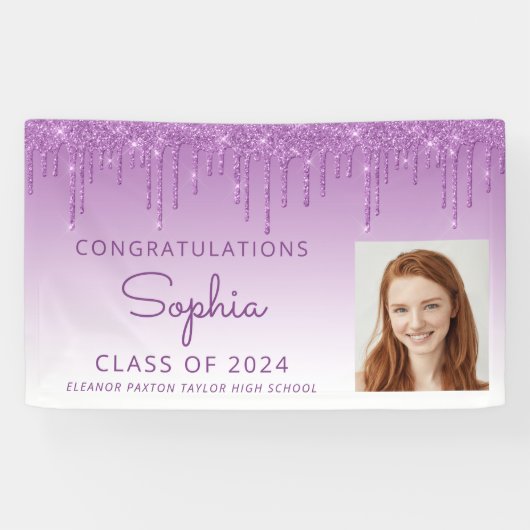 2024フォトパープルグリッタードリップ卒業 横断幕 (横)