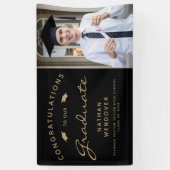 2024フォトブラックと金ゴールド卒業 横断幕 (縦)