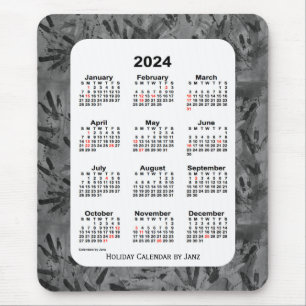 2024ブラックアートホリデーカレンダーバイジャン マウスパッド