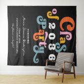 2024ブラックレトロカスタム卒業パーティー背景 タペストリー (インサイチュ(横))