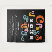 2024ブラックレトロカスタム卒業パーティー背景 タペストリー (正面(横))